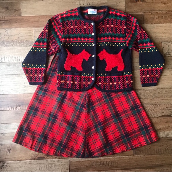 VINTAGE LANZ ORIGINALS red plaid wool skirt small 7 - Picture 4 of 4